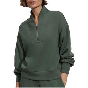 Varley Davidson Sweat 1/4 Zip Pullover - cilantro